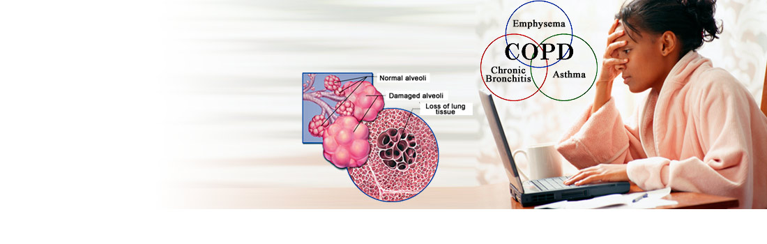 Image of distressed woman, COPD symptoms